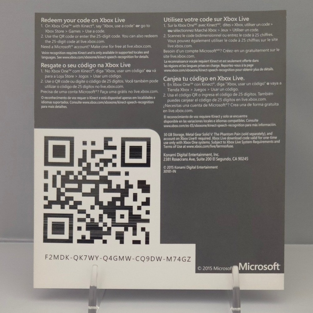 Metal Gear Solid V:‎ The Phantom Pain Day One Edition - Xbox One - (CIB) w/ Map - Picture 7 of 11